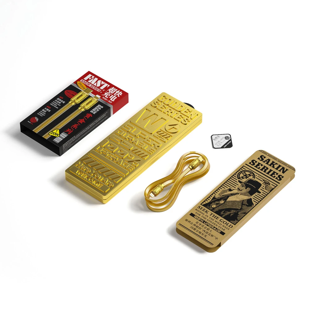 Wk Design WEKOME WDC-163 Sakin Series - USB-C to Lightning PD 20W connecting cable 1 m Gold