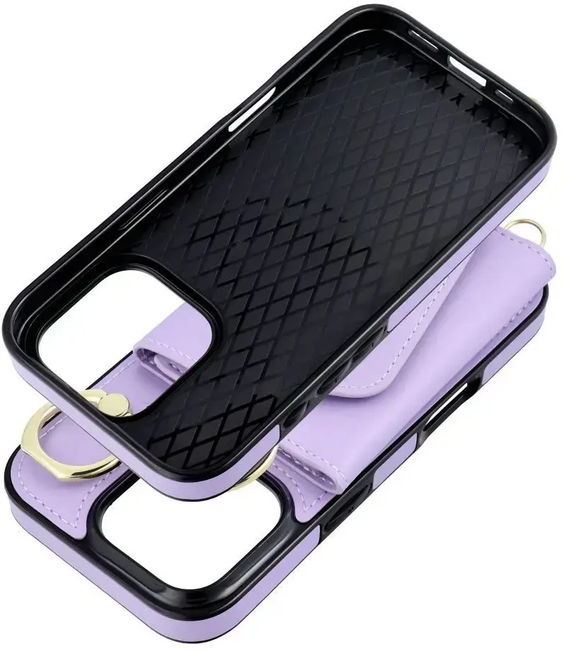 Originalus „iPhone 12 / 12 PRO Wonder“ dėklas su alyvinės spalvos pinigine