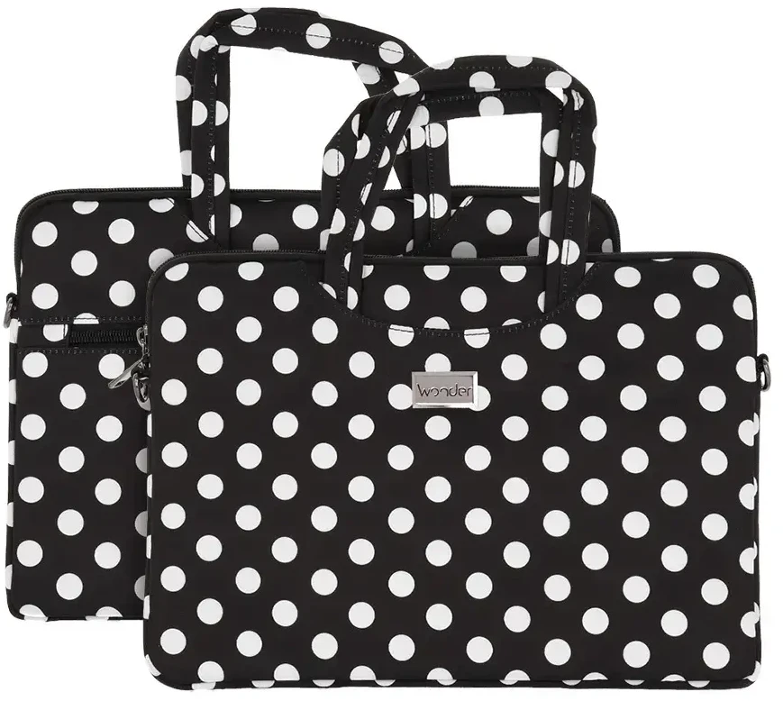 Wonder nešiojamo kompiuterio krepšys 13-14 colių juodas polka-dot
