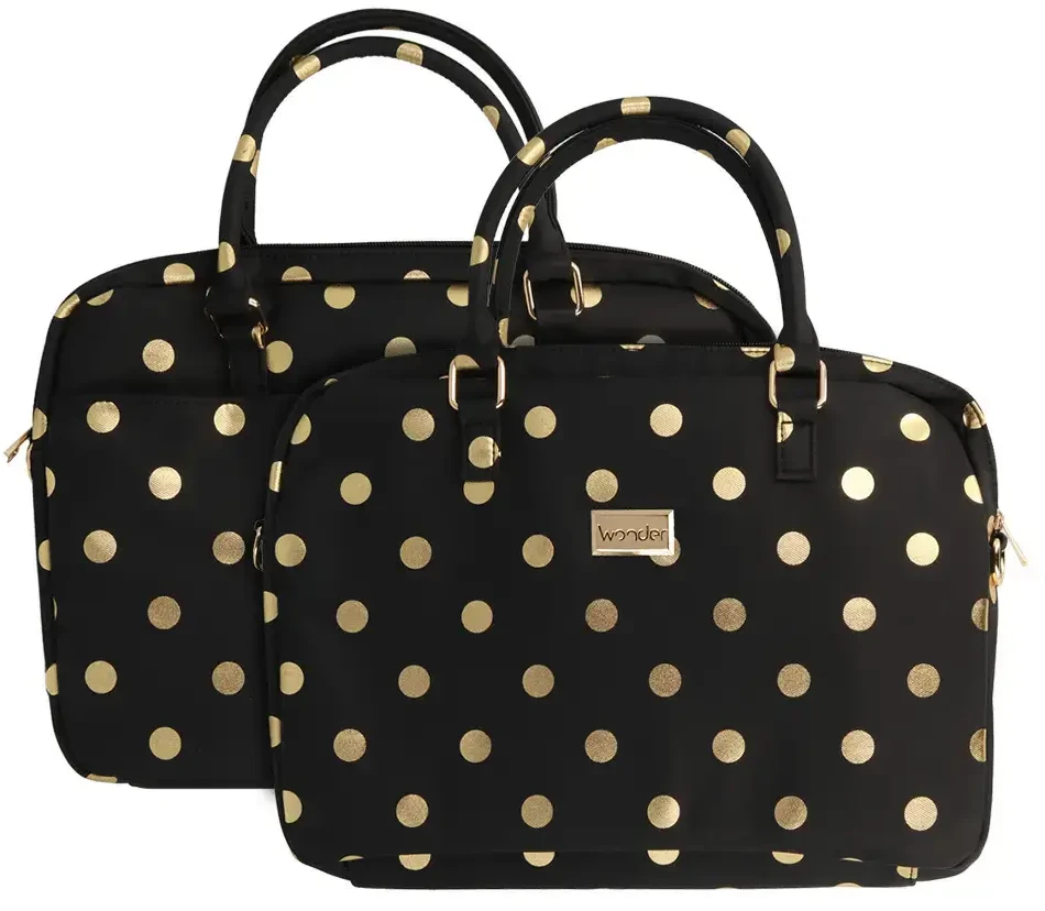 Wonder Briefcase Nešiojamas kompiuteris 13-14 colių auksinis polka-dot