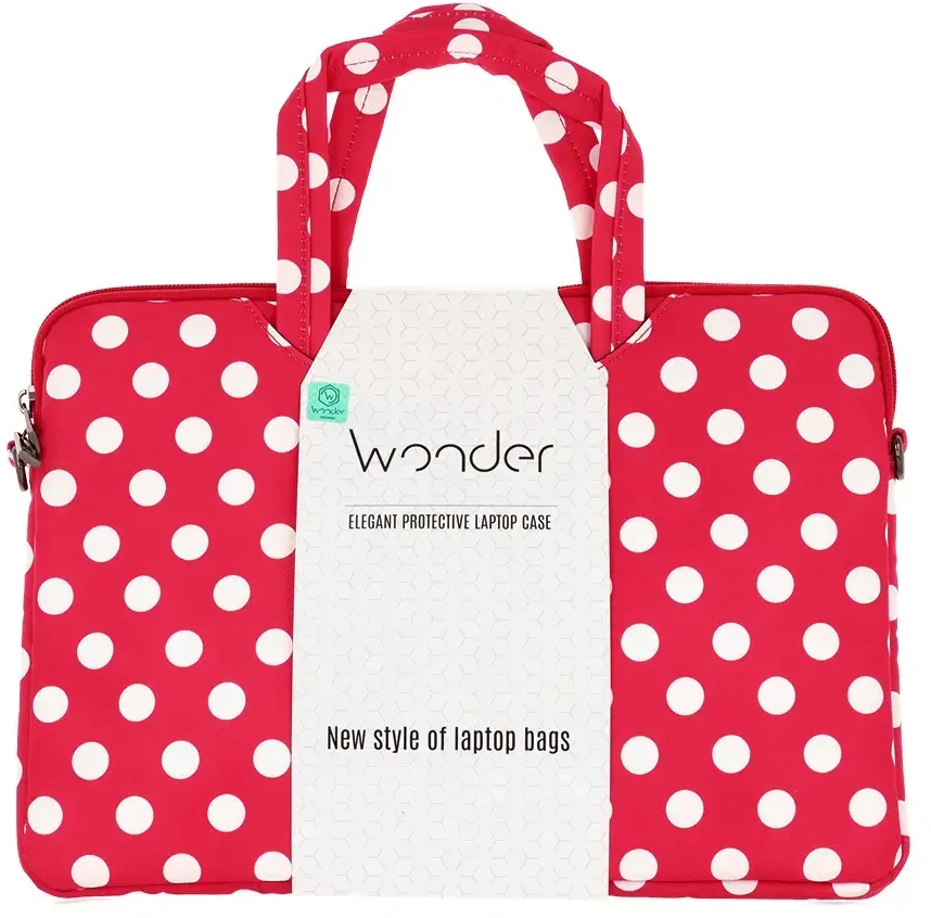 Wonder nešiojamo kompiuterio krepšys 17 colių red polka-dot