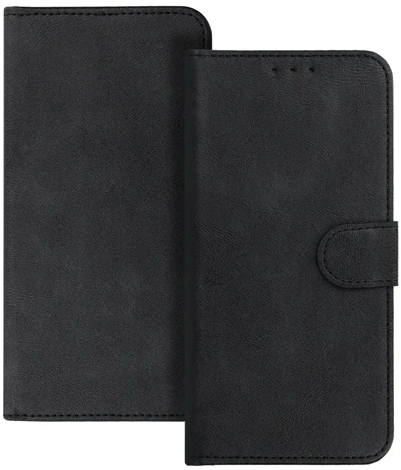 WONDER COMMON Universal Book dėklas (Dydis M) skirtas Samsung S21/S10/Note/Note 2/Note 3/Huawei P30 Lite/P9/P9 Lite/Sony Xperia Z3/Z4/Z5 juodos spalvos