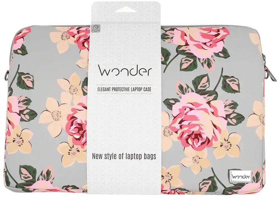 iLike Wonder nešiojamo kompiuterio dėklas 15-16 colių pilkas and roses