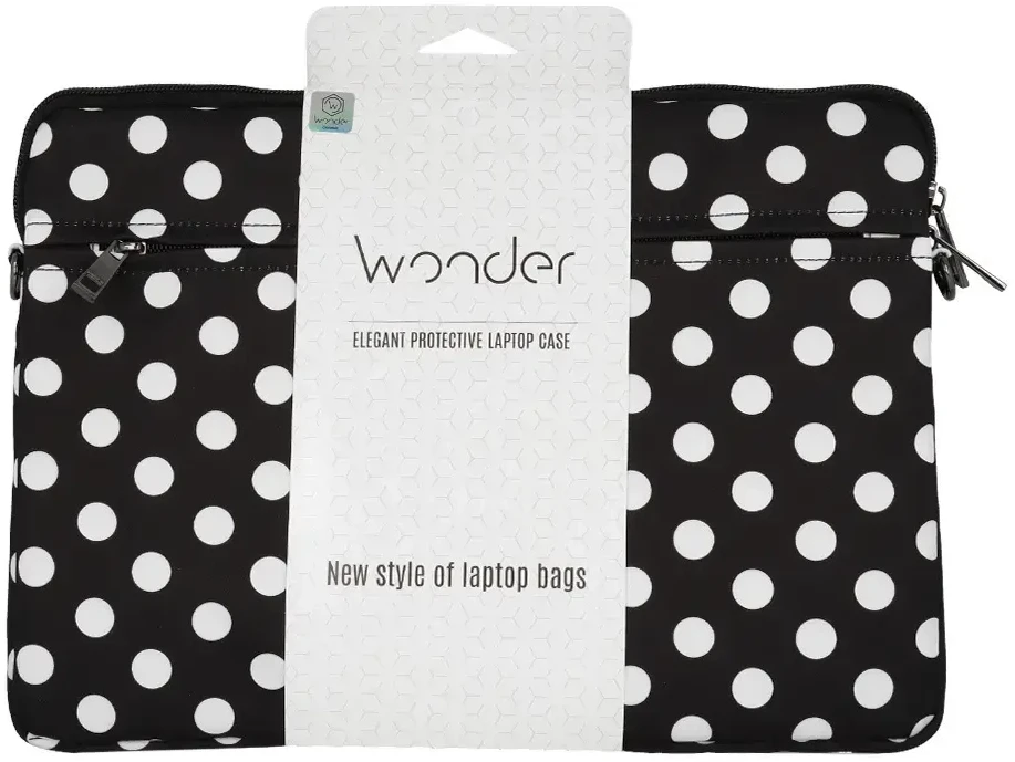 Wonder nešiojamo kompiuterio dėklas 17 colių juodas polka-dot