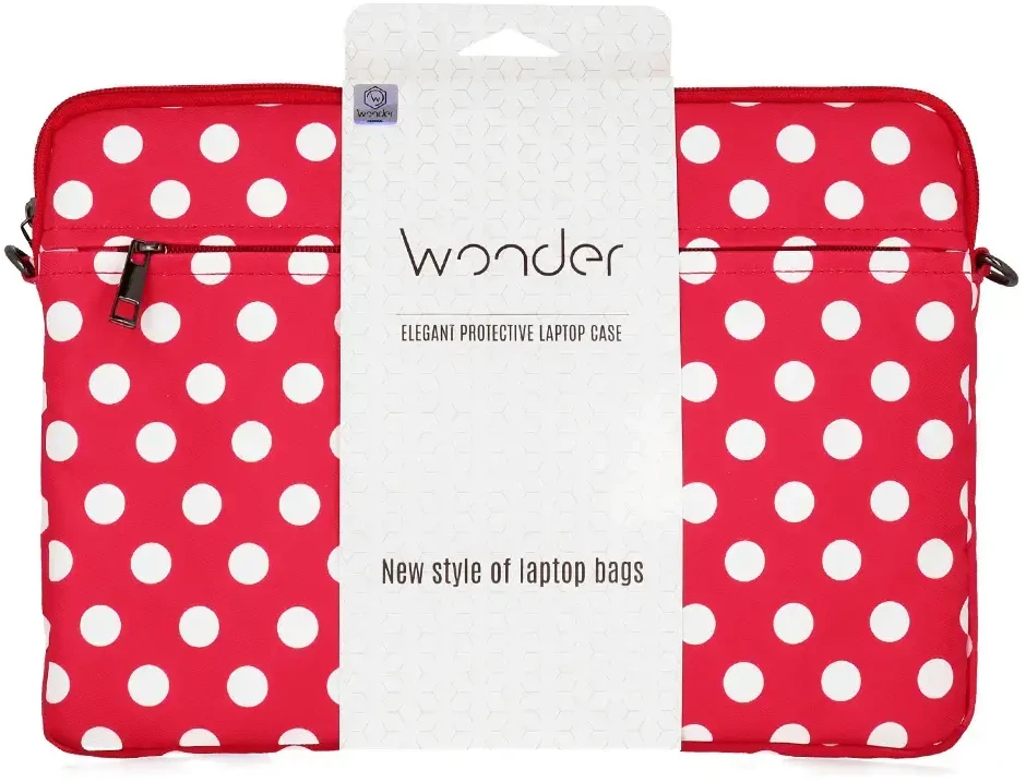 Wonder nešiojamo kompiuterio dėklas 17 colių red polka-dot