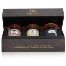 WoodWick Aromatinių žvakių rinkinys (Evening Onyx, Solar Ylang, Coastal Sunset), 3 x 85 g