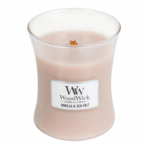 WoodWick Aromatinė žvakė (Vanilla & Sea Salt), 275 g aprašymas - Prekės nuotrauka