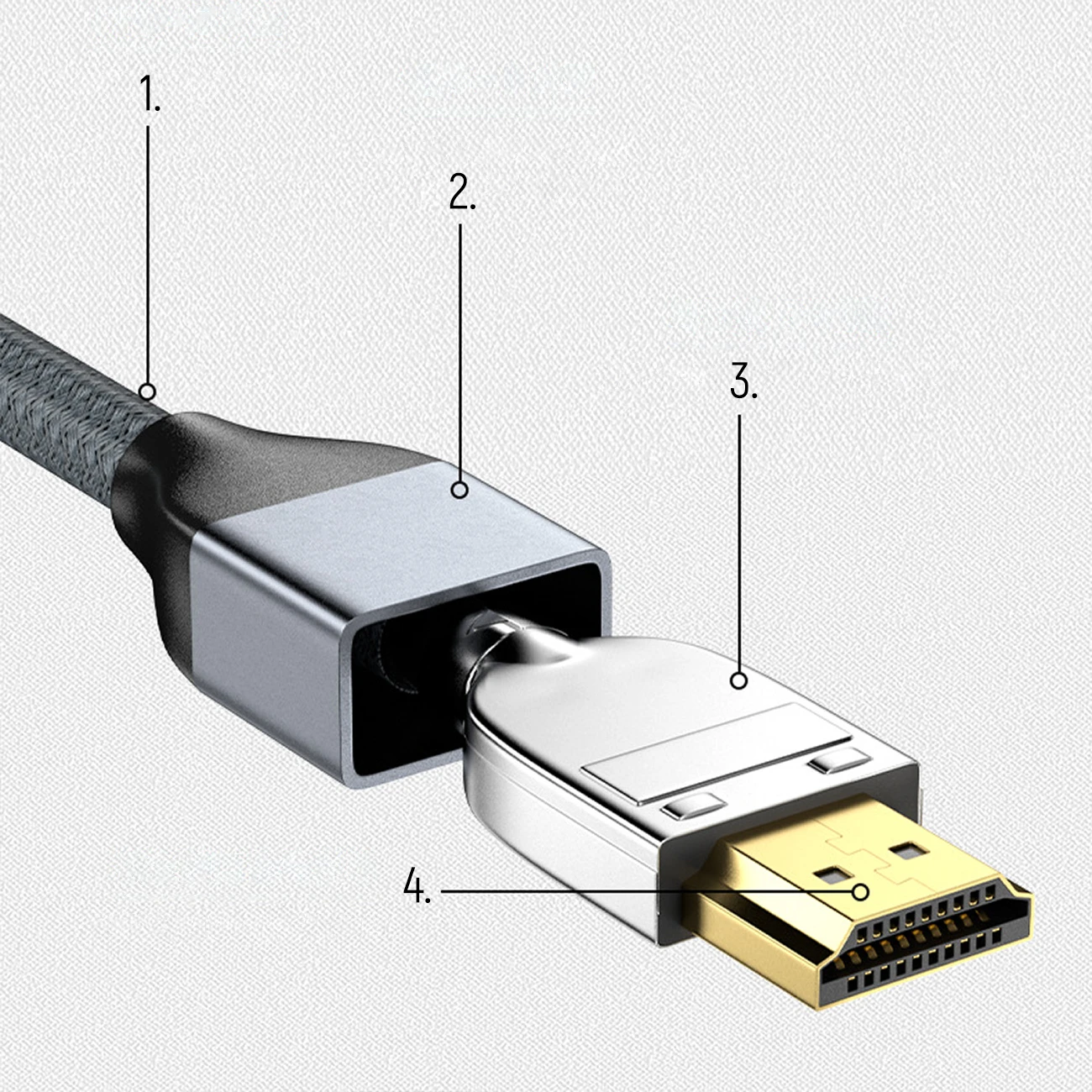 Wozinsky kabelis HDMI 2.1 8K 60 Hz 48 Gbps / 4K 120 Hz / 2K 144 Hz 1 m sidabrinis (WHDMI-10)