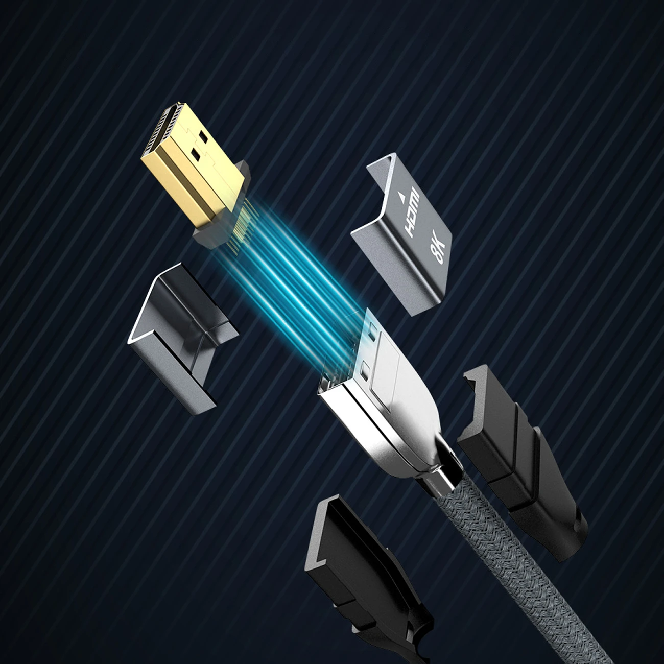 Wozinsky kabelis HDMI 2.1 8K 60 Hz 48 Gbps / 4K 120 Hz / 2K 144 Hz 1 m sidabrinis (WHDMI-10)