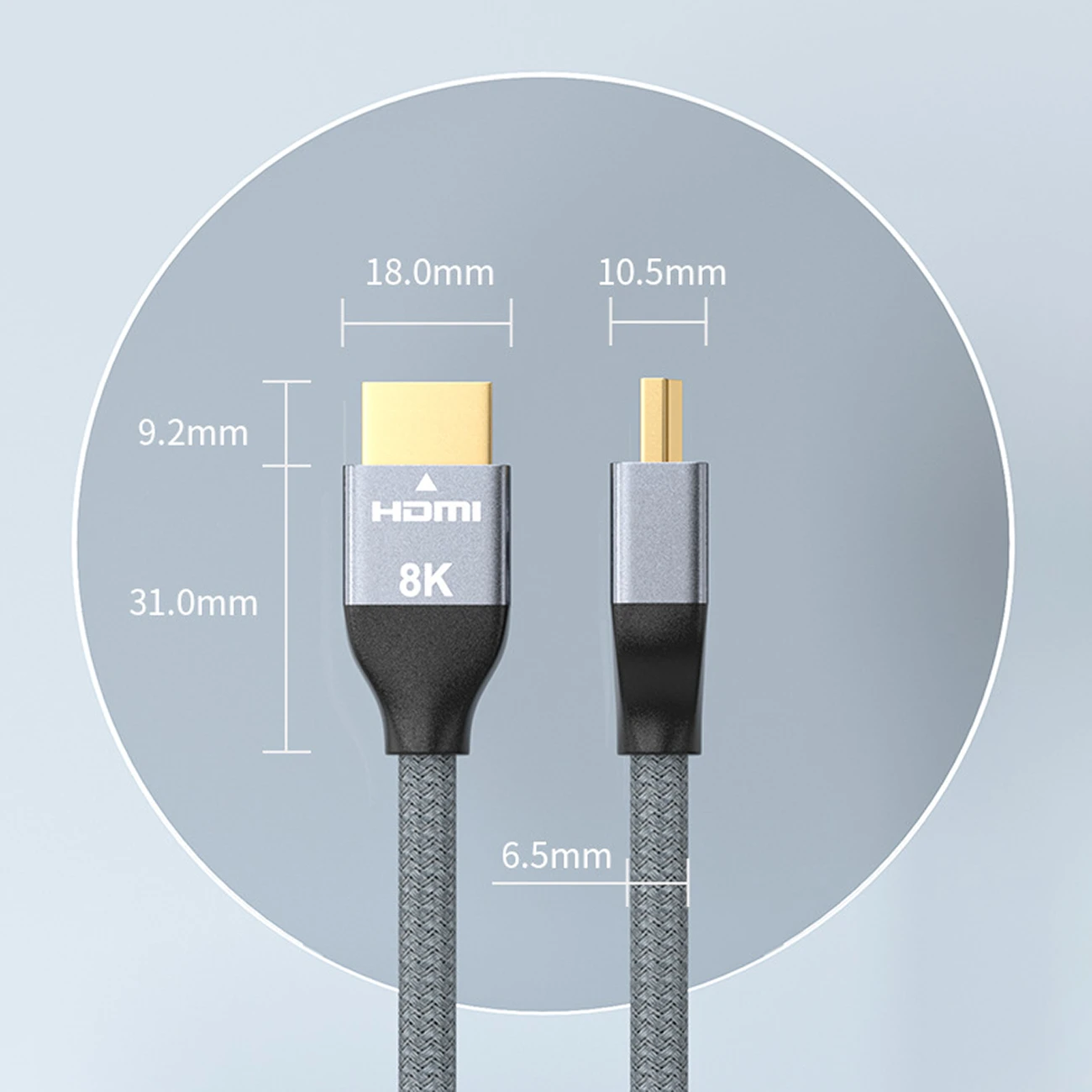 Wozinsky kabelis HDMI 2.1 8K 60 Hz 48 Gbps / 4K 120 Hz / 2K 144 Hz 1 m sidabrinis (WHDMI-10)