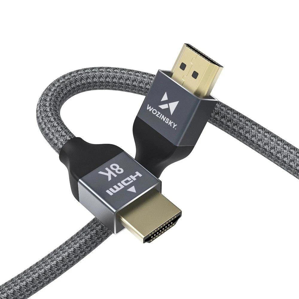 Wozinsky kabelis HDMI 2.1 8K 60 Hz 48 Gbps / 4K 120 Hz / 2K 144 Hz 1 m sidabrinis (WHDMI-10)