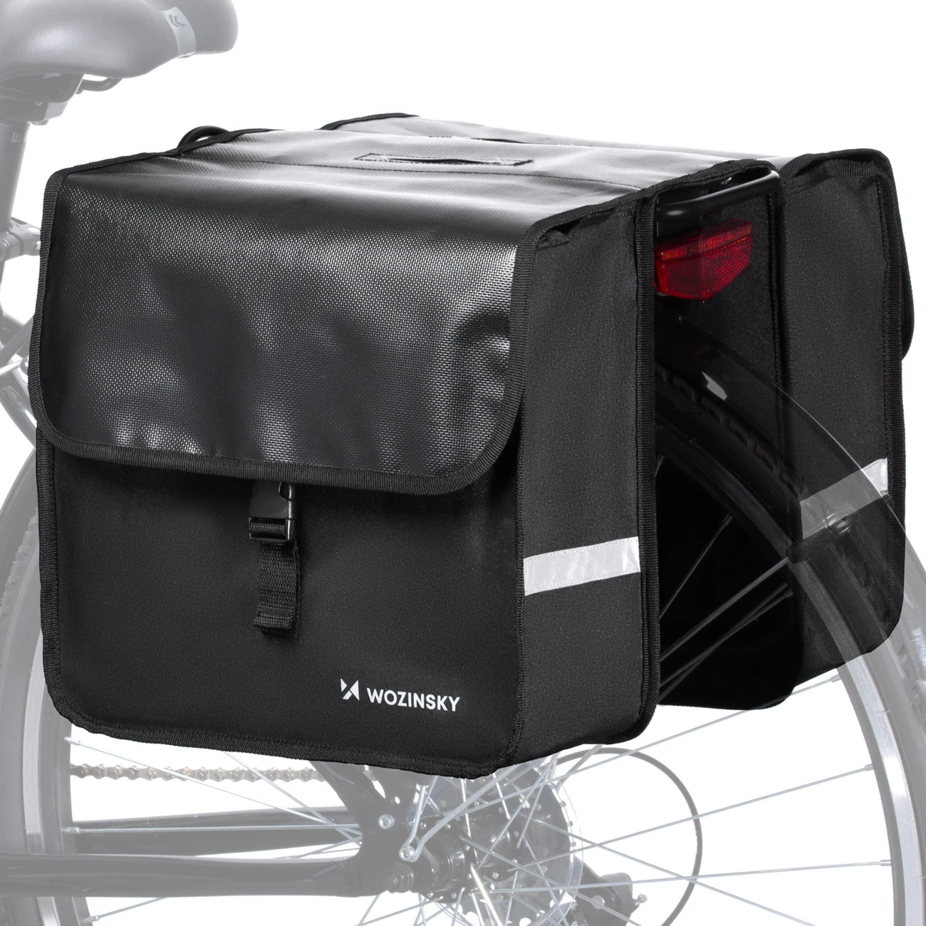 Wozinsky dviračių dėtuvė dviguba 28 l juoda (WBB34BK)