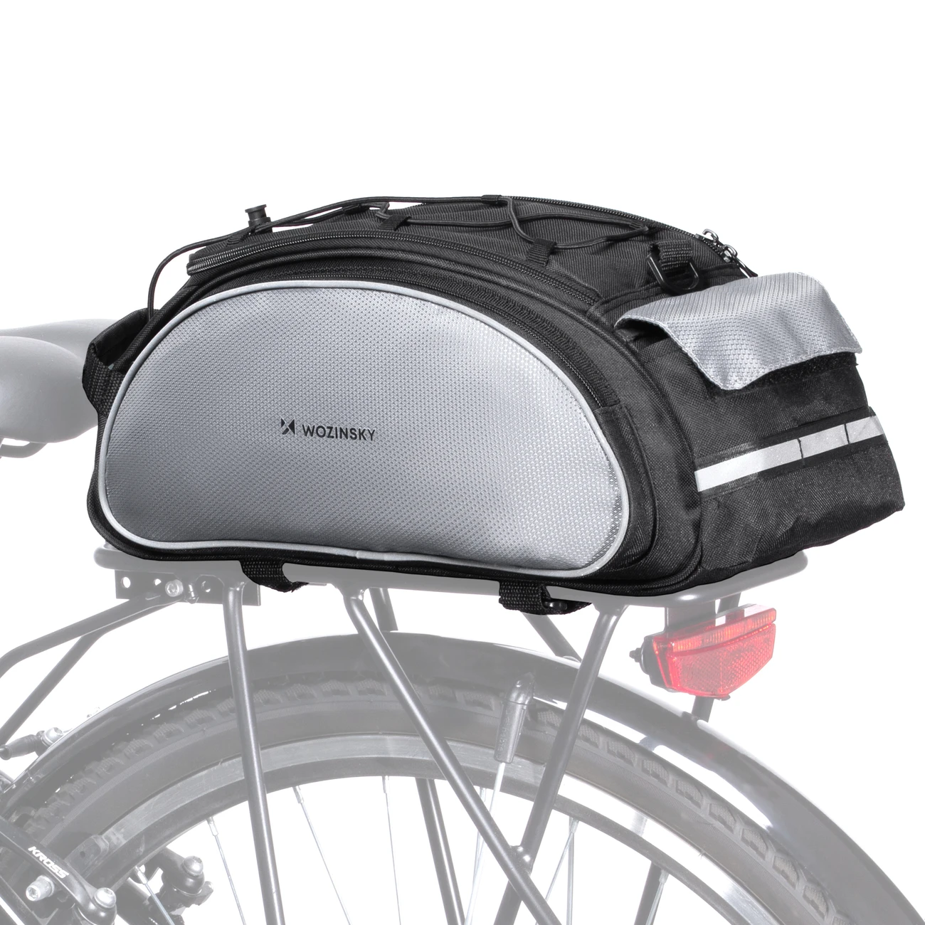 Wozinsky bike carrier bag with shoulder strap 13l juodos spalvos (WBB1BK)