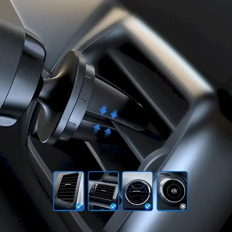 Wozinsky car phone holder gravity for ventilation grille juodos spalvos (WCH-05)