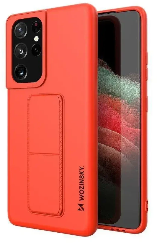 Wozinsky Kickstand dėklas skirtas Samsung Galaxy S21 Ultra 5G, rožinis