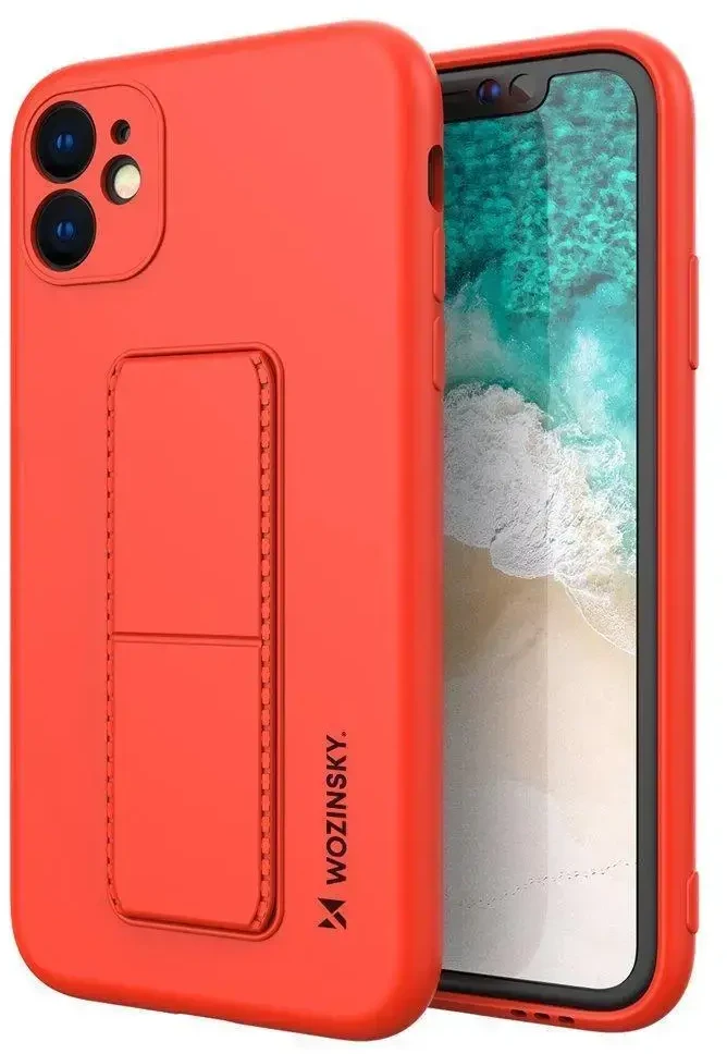 Wozinsky silikoninis su stoveliu Apple iPhone 12 dėklas telefonui žydros spalvos