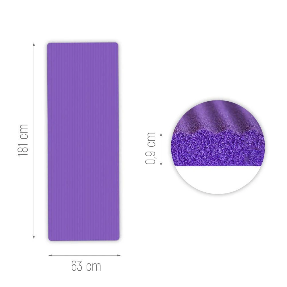 Wozinsky mankštos kilimėlis 181 x 63 x 0,9 cm storio gimnastikos jogos kilimėlis juodas