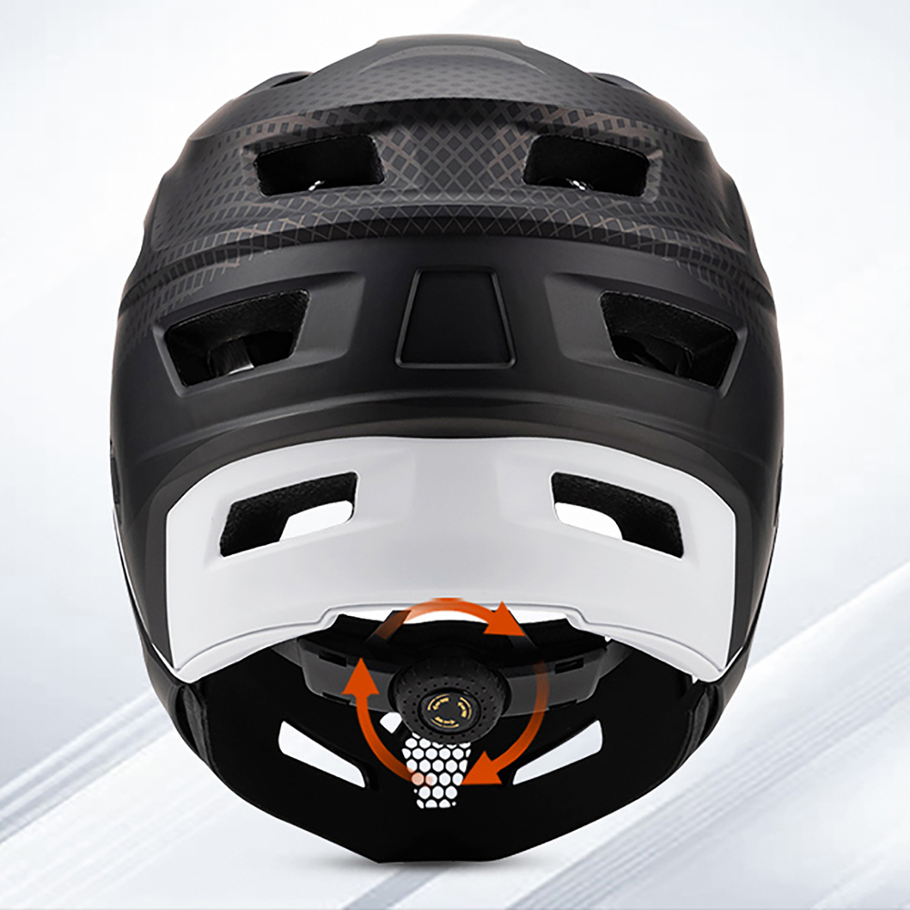 Dviratininko šalmas fullface Wozinsky su odpinanym daszkiem lekki 57-62 cm - juoda