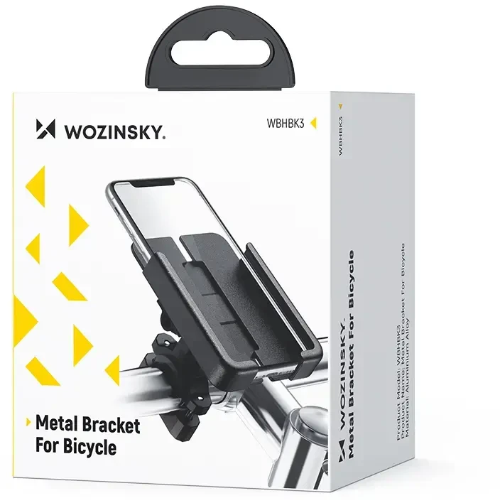 Wozinsky metalinis dviračio telefono laikiklis, paspirtukams, juodas (WBHBK3)