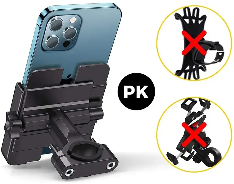 Wozinsky metalinis dviračio telefono laikiklis, paspirtukams, juodas (WBHBK3)