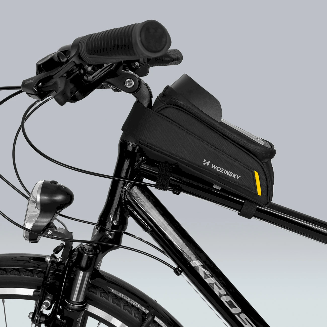 Wozinsky frame bike bag with phone case 1l juodos spalvos (WBB25BK)