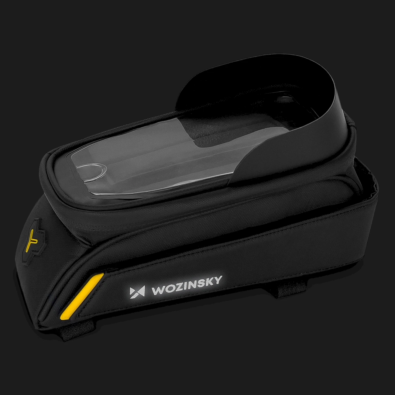 Wozinsky frame bike bag with phone case 1l juodos spalvos (WBB25BK)