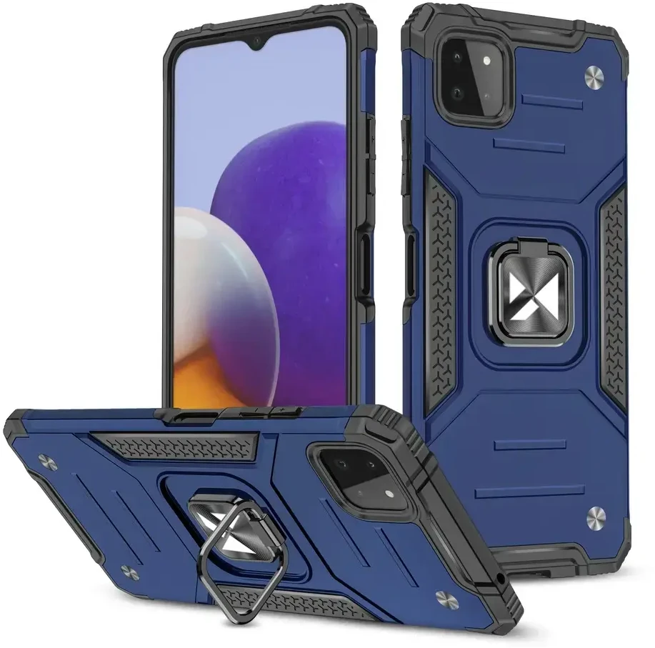 Wozinsky Ring Armor dėklas skirtas Samsung Galaxy A22 4G, mėlynas