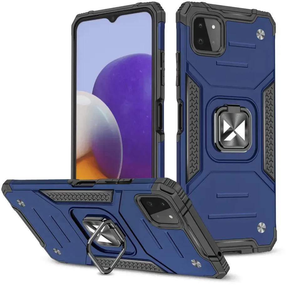 Wozinsky Ring Armor dėklas skirtas Samsung Galaxy A22 4G, mėlynas