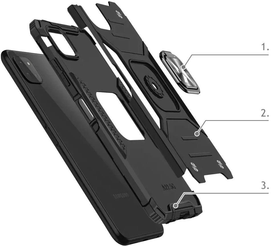 Wozinsky Ring Armor dėklas skirtas Samsung Galaxy A22 4G, mėlynas