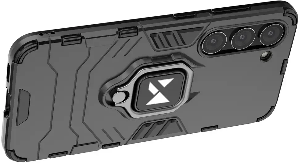 Wozinsky Ring Armor Samsung Galaxy S23 armored magnetic holder ring dėklas telefonui juodos spalvos