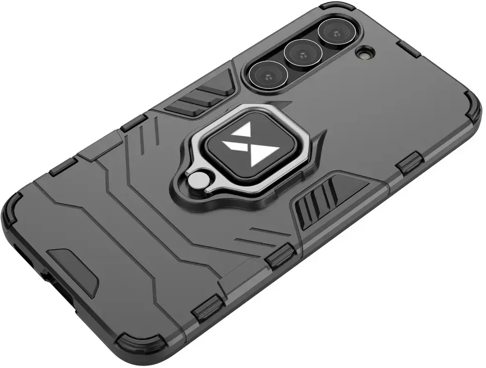 Wozinsky Ring Armor Samsung Galaxy S23 armored magnetic holder ring dėklas telefonui juodos spalvos