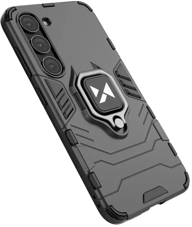 Wozinsky Ring Armor Samsung Galaxy S23 armored magnetic holder ring dėklas telefonui juodos spalvos