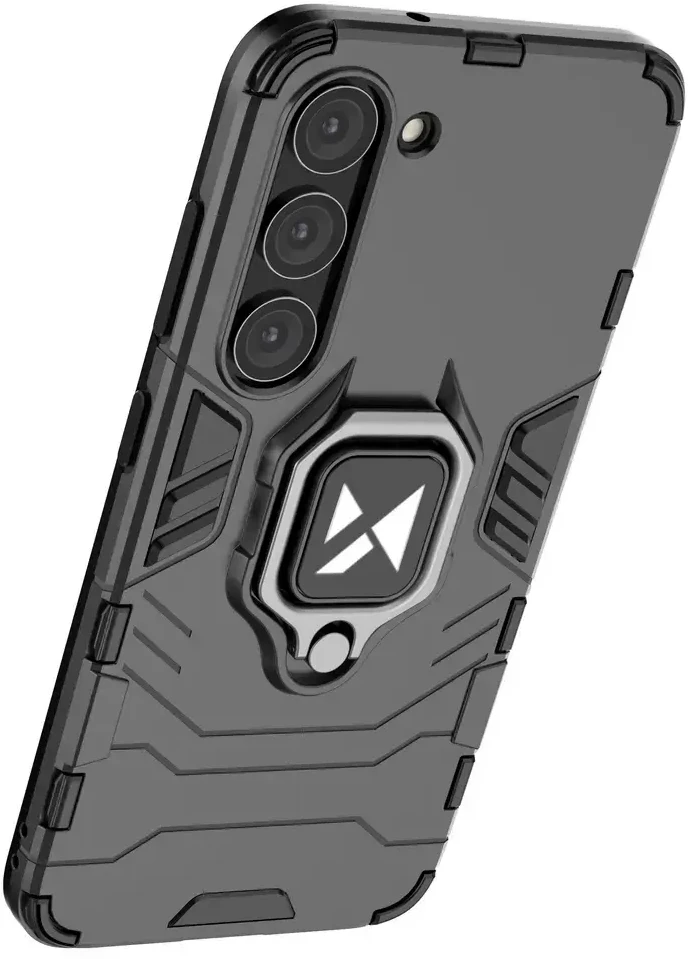 Wozinsky Ring Armor Samsung Galaxy S23 armored magnetic holder ring dėklas telefonui juodos spalvos