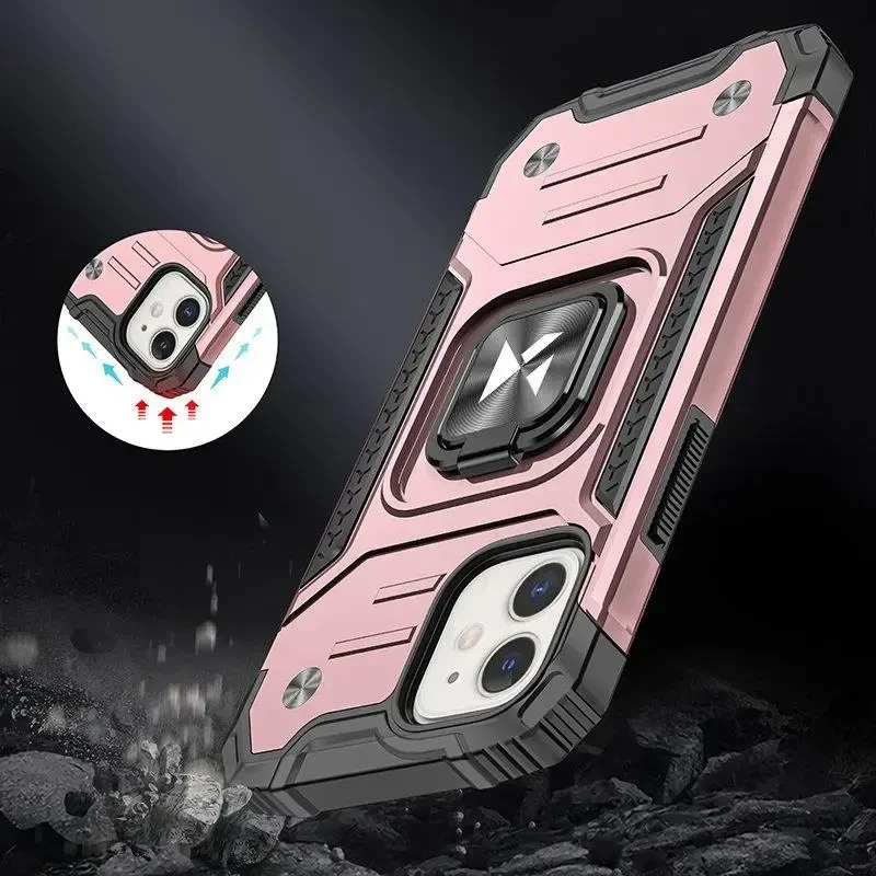 Wozinsky Ring Armor Apple iPhone 14 Plus armored magnetic holder ring dėklas telefonui mėlynos spalvos