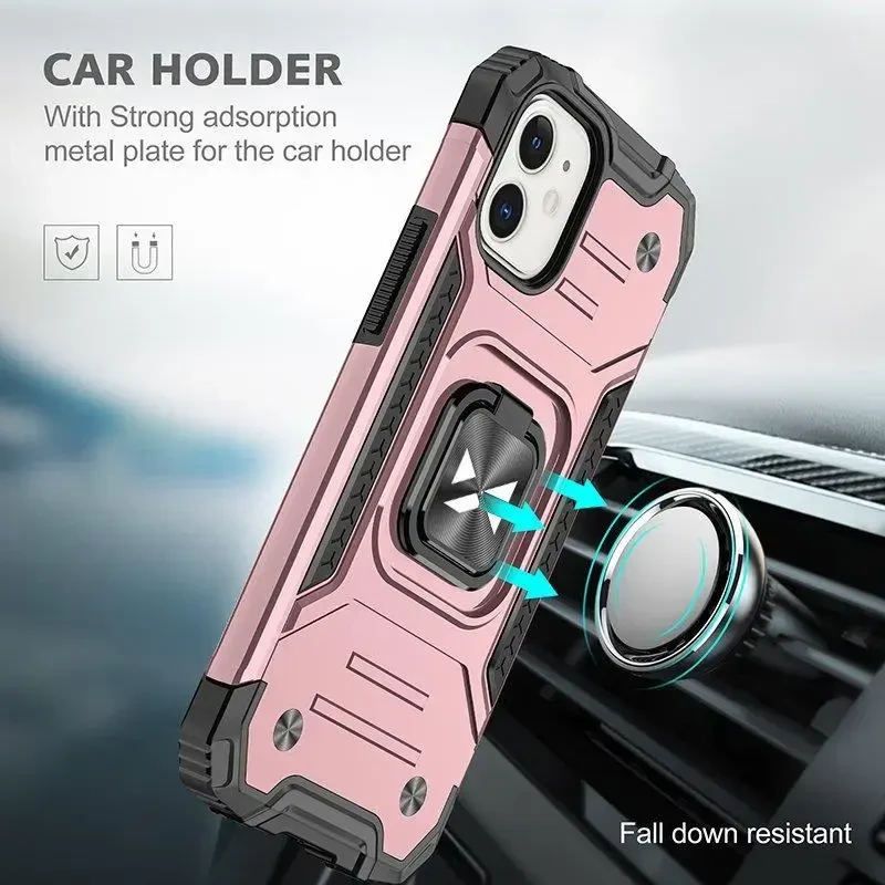Wozinsky Ring Armor Apple iPhone 14 Plus armored magnetic holder ring dėklas telefonui mėlynos spalvos