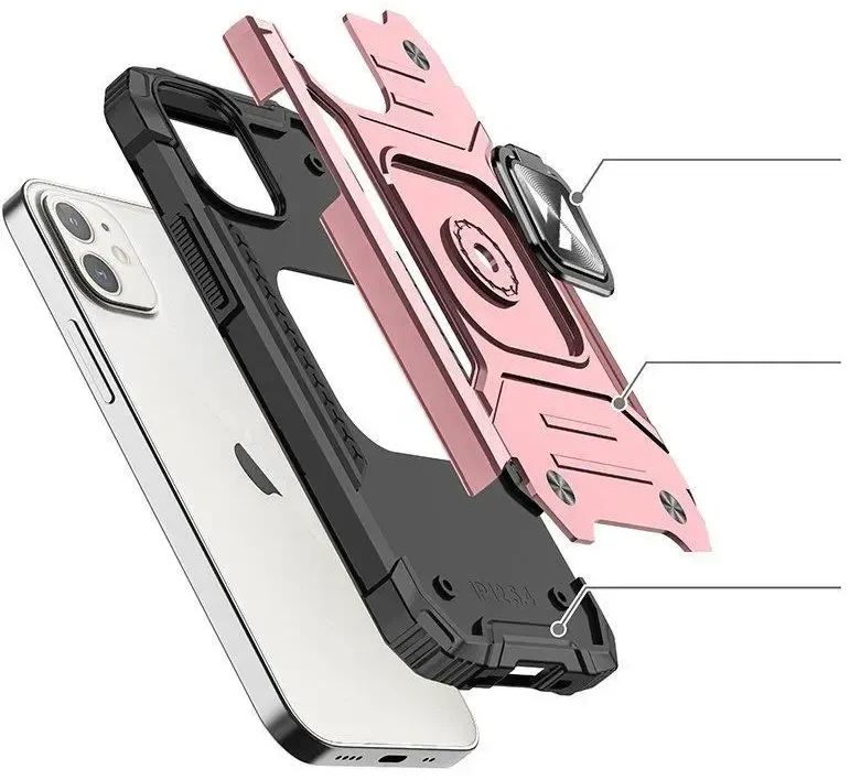 Wozinsky Ring Armor Apple iPhone 14 Plus armored magnetic holder ring dėklas telefonui mėlynos spalvos