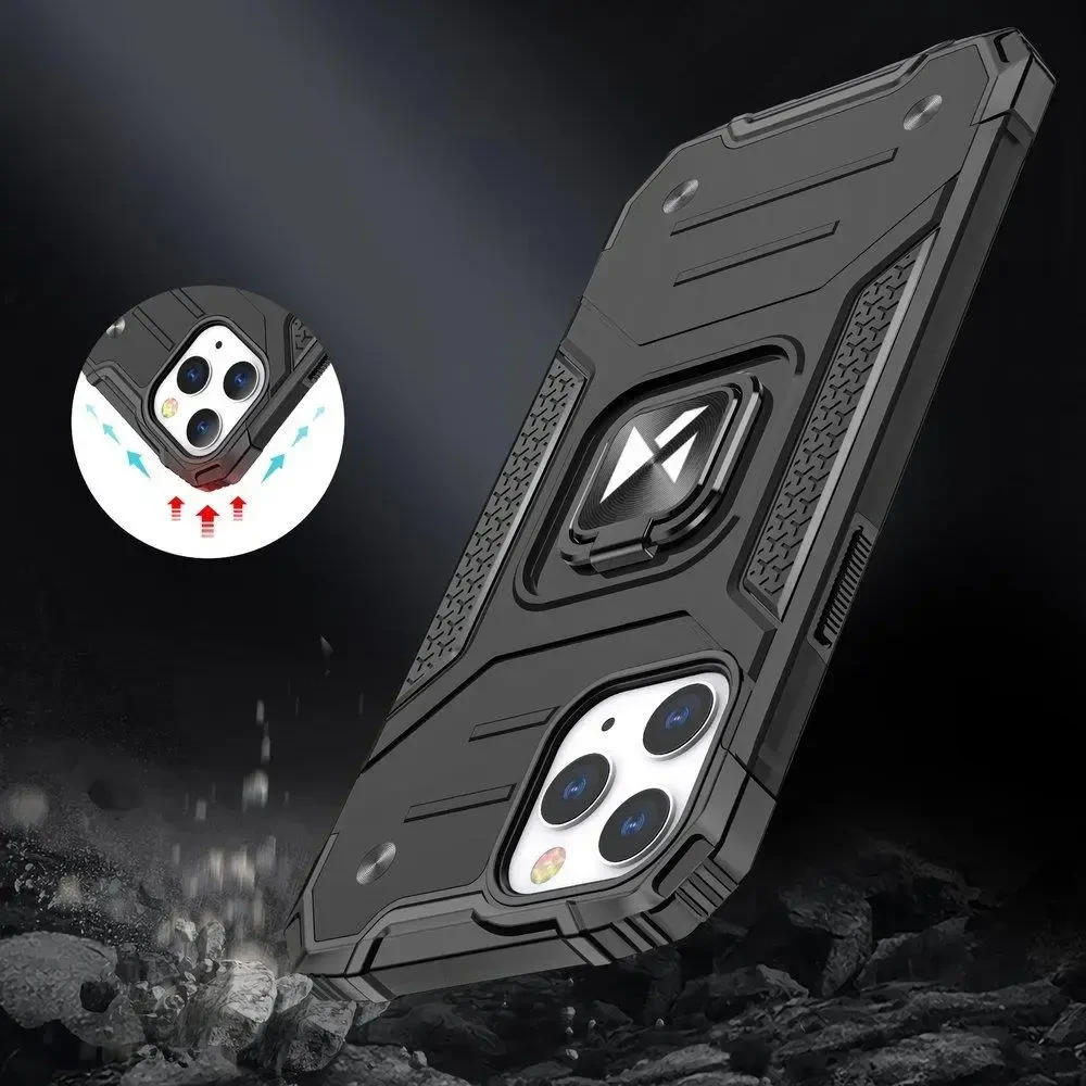 Wozinsky Ring Armor tvirtas hibridinis dėklas skirtas iPhone 13, rožinis auksas