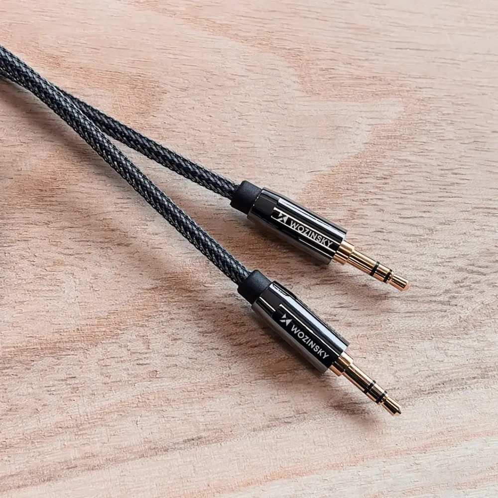 Wozinsky universal mini jack cable 2x AUX cable 3 m juodas