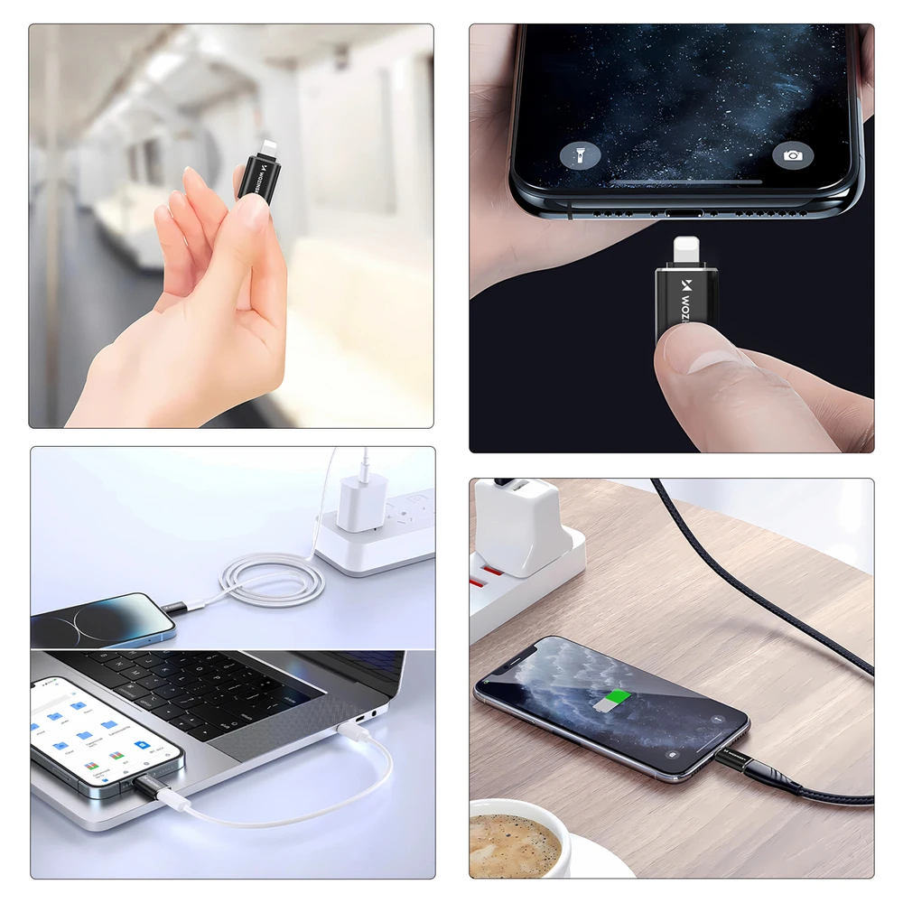 Wozinsky WALC-01 Lightning į USB-C adapteris - Juodas