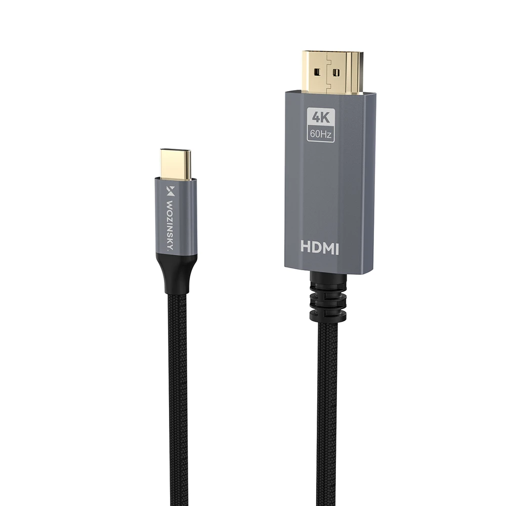 Wozinsky WCCH-01 USB-C - HDMI 4K 60Hz kabelis 1,8 m - juodas