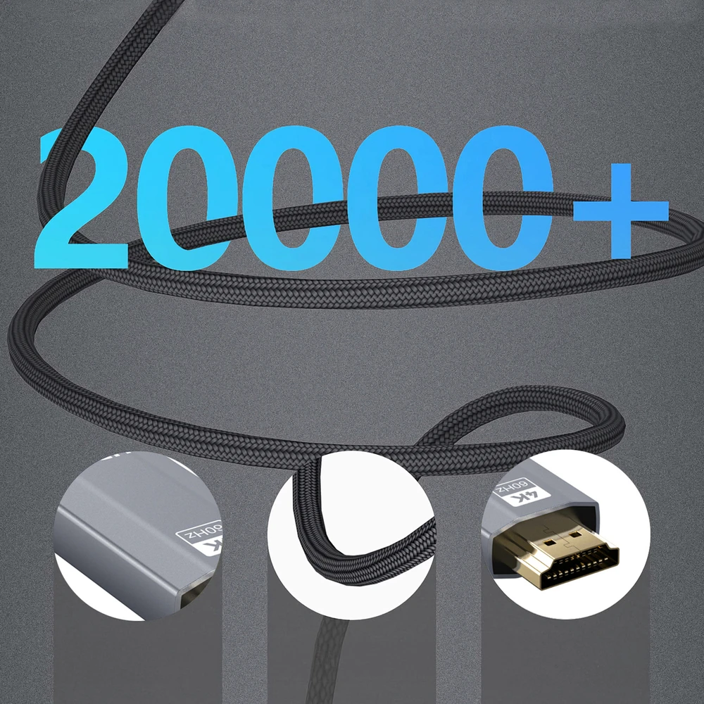 Wozinsky WCCH-01 USB-C - HDMI 4K 60Hz kabelis 1,8 m - juodas
