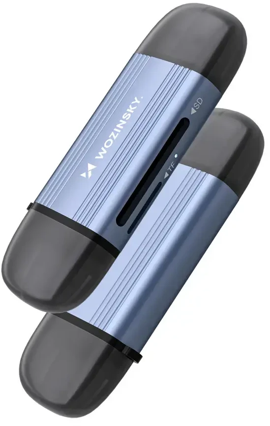 Wozinsky WCR-5G Memory Card Reader for SD and Micro SD USB-A 3.0 / USB-C 3.0 Aluminum - Gray