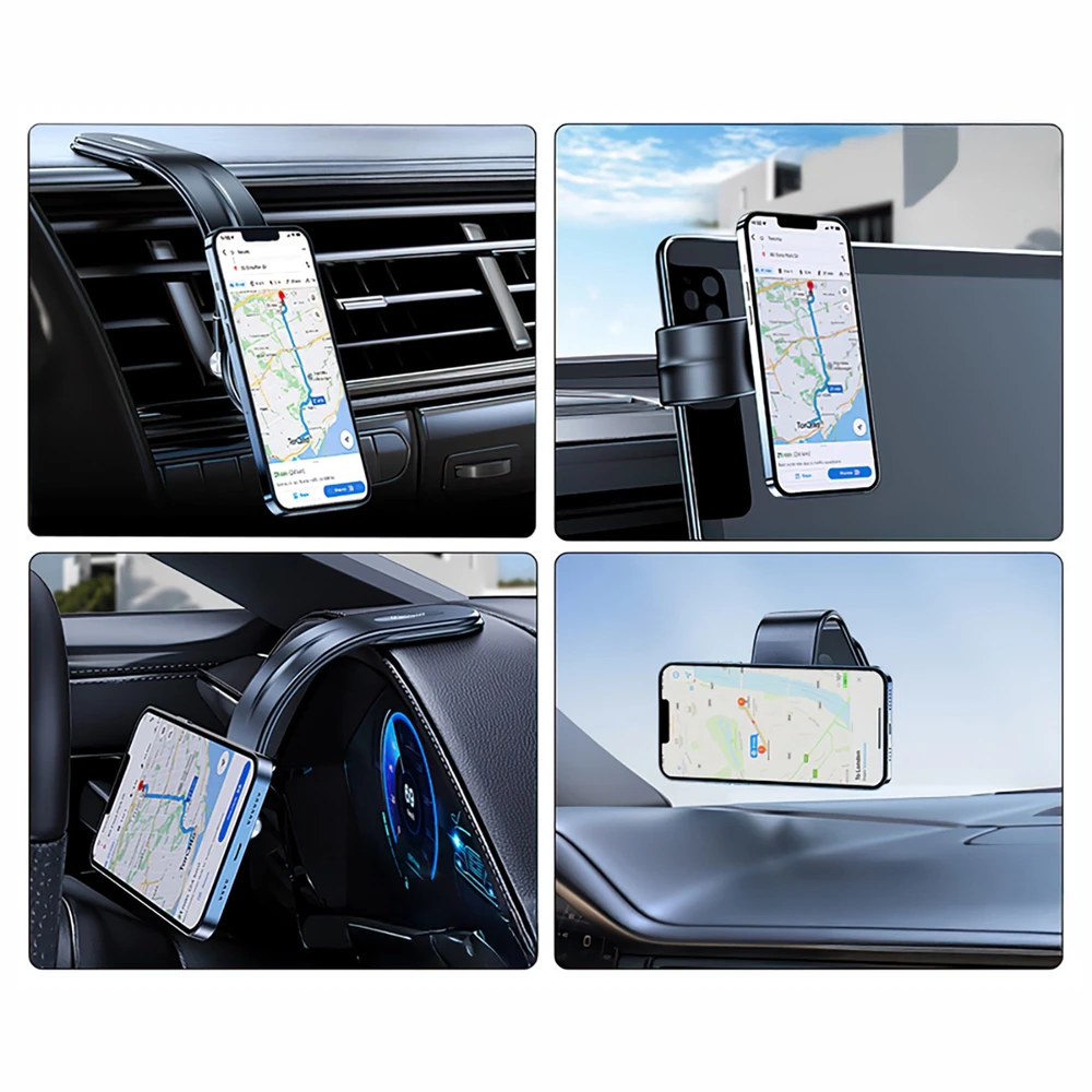 Wozinsky WCZ2Y2S Magnetic automobilinis telefono laikiklis su 15W MagSafe Inductive Charger for Car Cockpit – juodos spalvos
