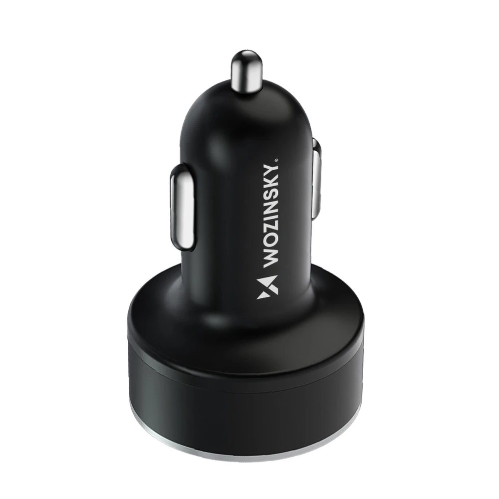 Įkroviklis automobilinis Wozinsky (WDCCB) (2xUSB 2xUSB-C 3A) 50W juodas