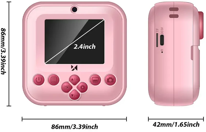 Wozinsky WDT-03 Thermal Spausdintuvas Camera for Kids - Rožinė