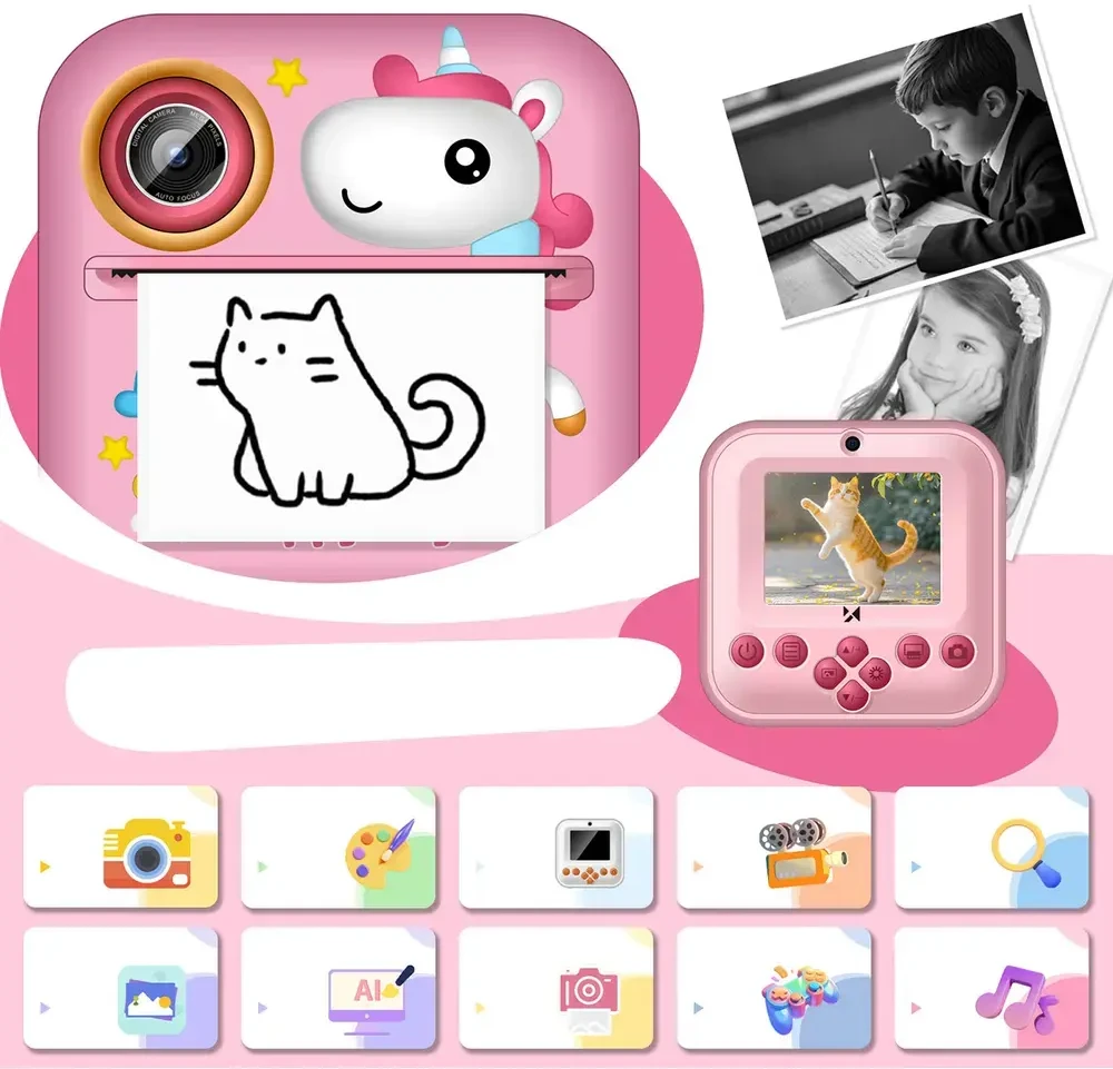 Wozinsky WDT-03 Thermal Spausdintuvas Camera for Kids - Rožinė
