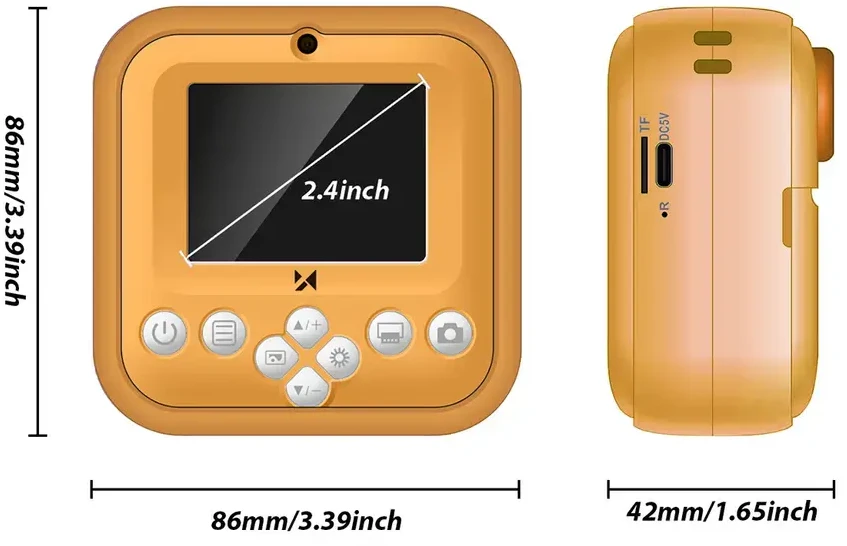 Wozinsky WDT-05 Thermal Spausdintuvas Camera for Kids - Oranžinis
