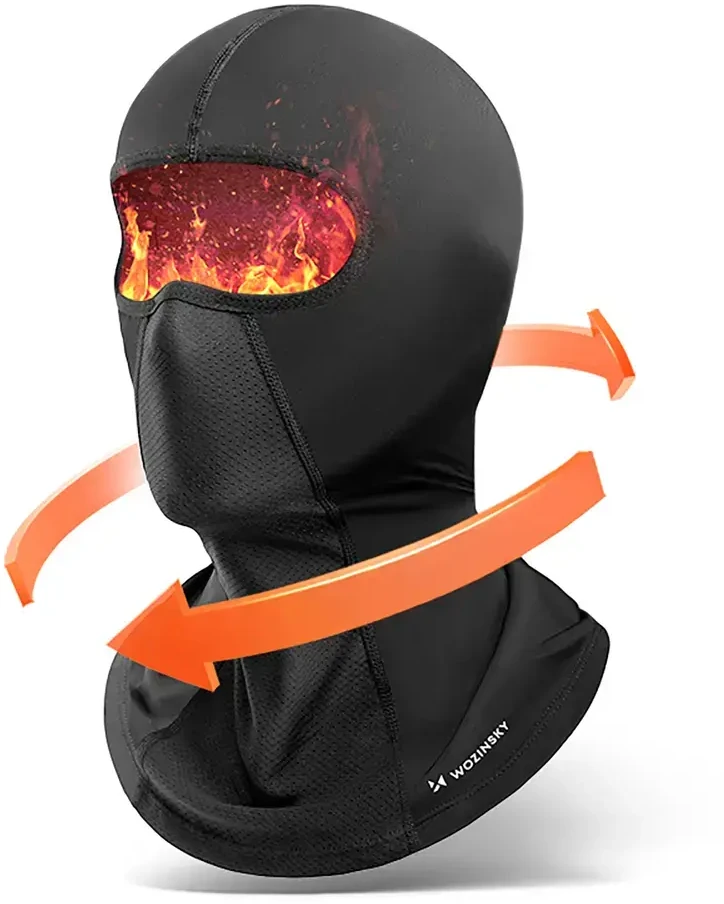 Wozinsky WKM-03B veido kaukė motociklui, dviračiui, žieminis balaklava - juodas