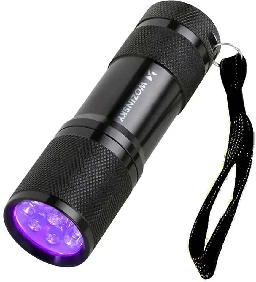 Wozinsky WLD-9L IP65 UV žibintuvėlis pėdsakų aptikimui - Juodas