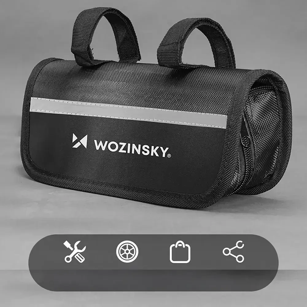 Wozinsky WMZ-01N įrankių rinkinys, 16 viename dviračio daugiafunkcis įrankis, pompa, veržliarakčiai, kameros rinkinys - juodas
